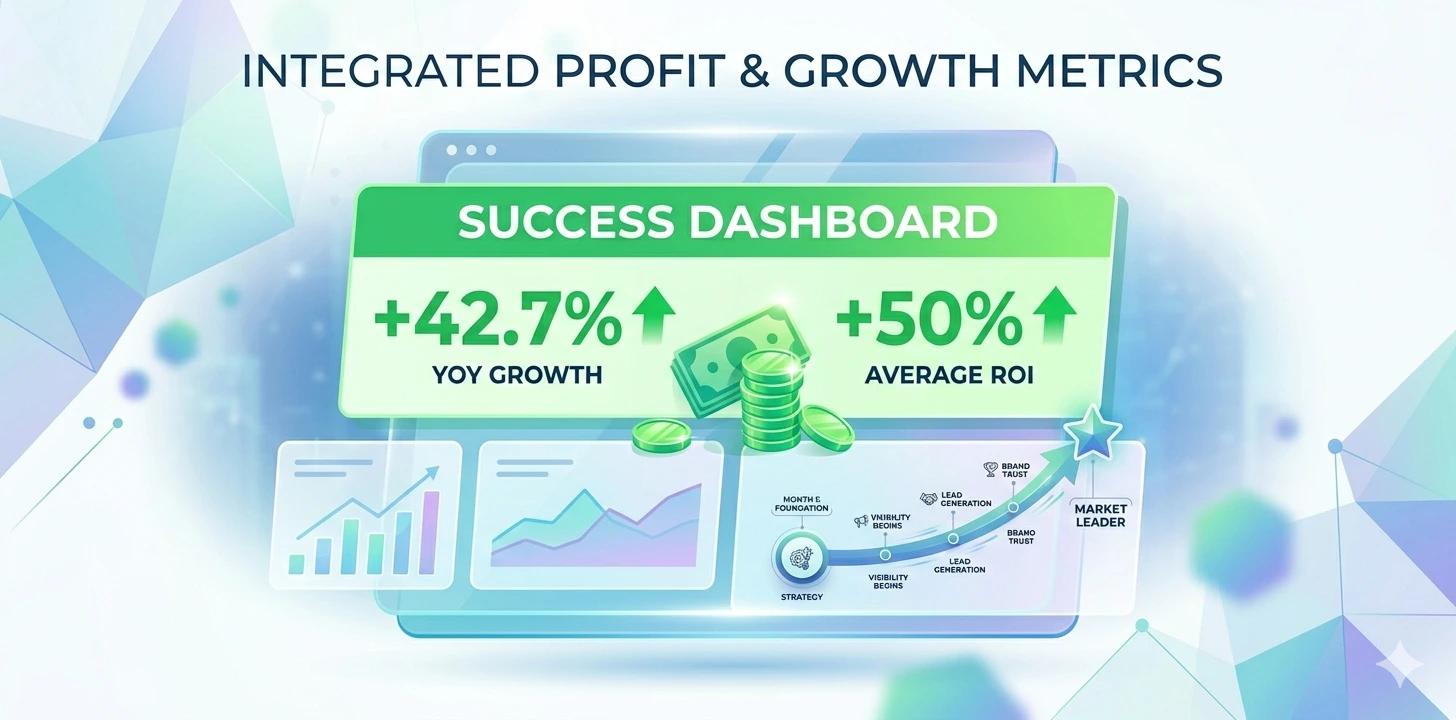 A Success Dashboard icon with a green Profit indicator.