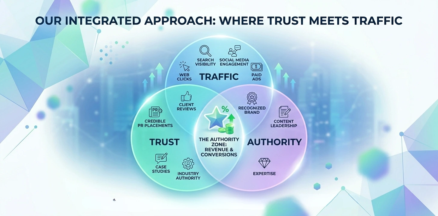 A Venn Diagram showing where "Trust" meets "Traffic."