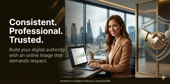 A premium editorial-style image representing digital trust and professional brand consistency.