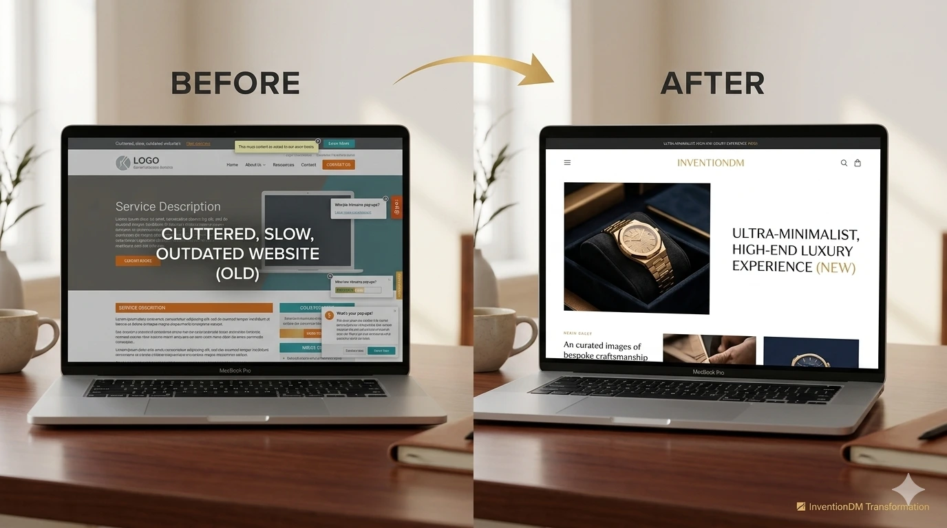 Transform your outdated site into a high-converting, luxury digital storefront that builds instant trust.