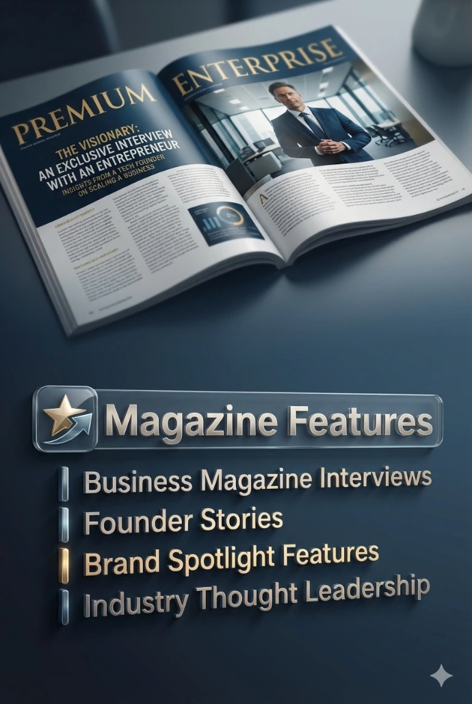 We secure brand features in respected digital magazines to help founders and companies build authority and recognition.