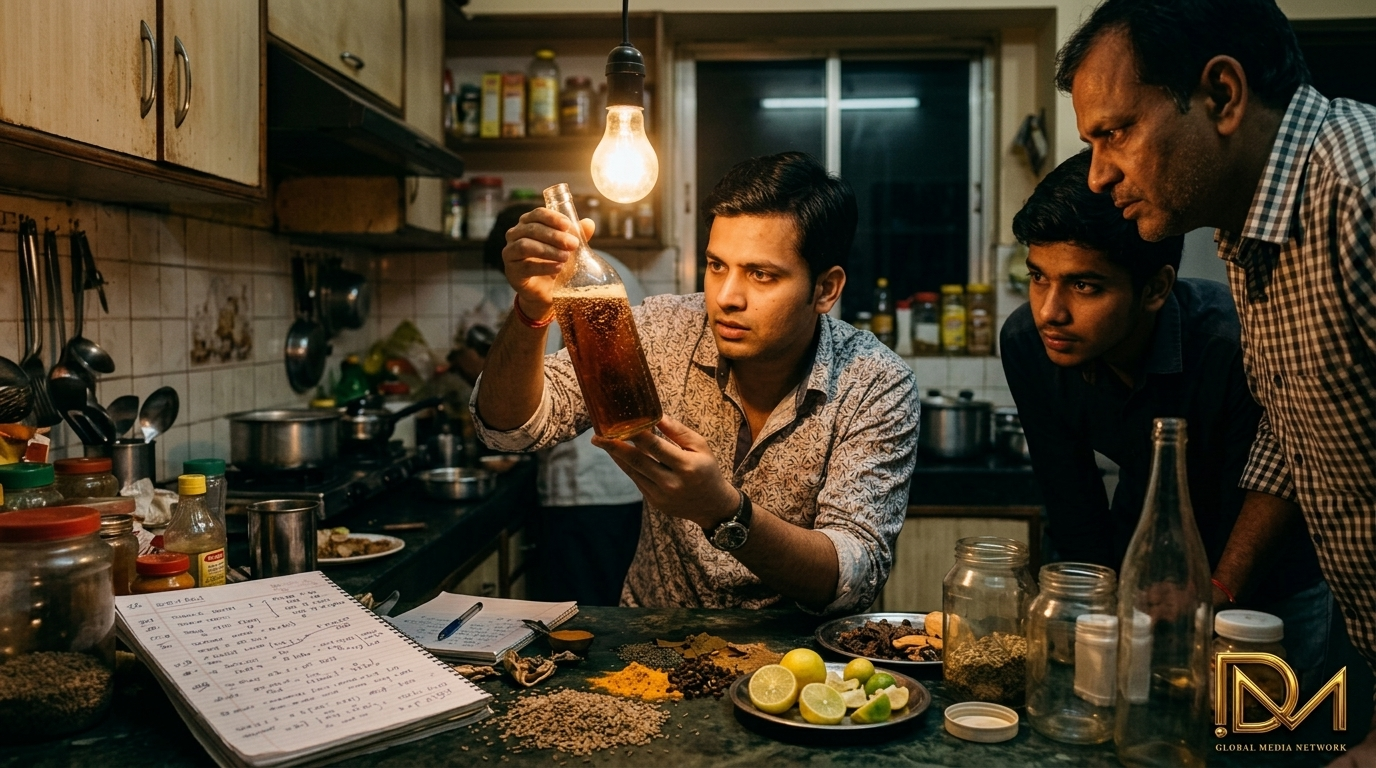 Man experimenting in kitchen — the beginning of an Indian startup success story