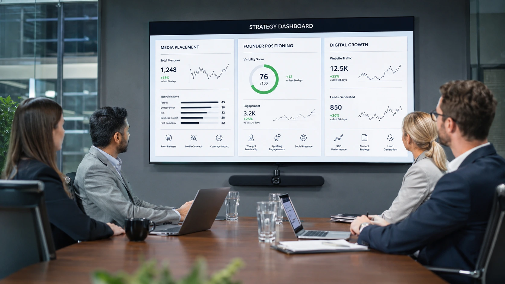 Lasting authority isn't built by chance — it's engineered. The right media placements, sharp founder positioning, and consistent digital growth have to move together. Miss one, and the whole system loses its weight.