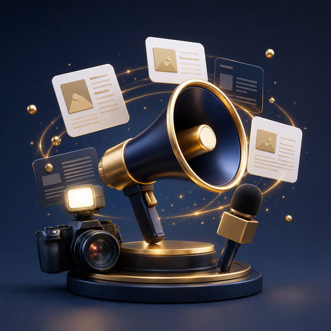 3D media broadcast and public relations visual